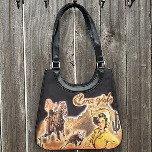 Vintage Cowgirls Black Sequin Beaded Bag
